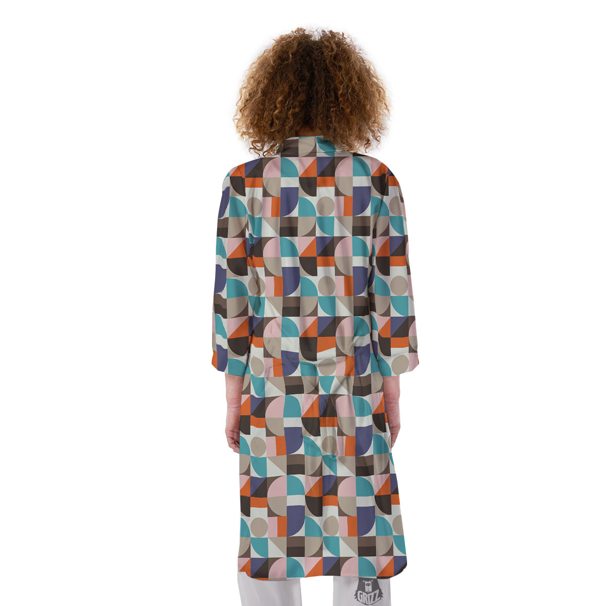 Geometric Shape Pastel Print Pattern Kimono-grizzshop
