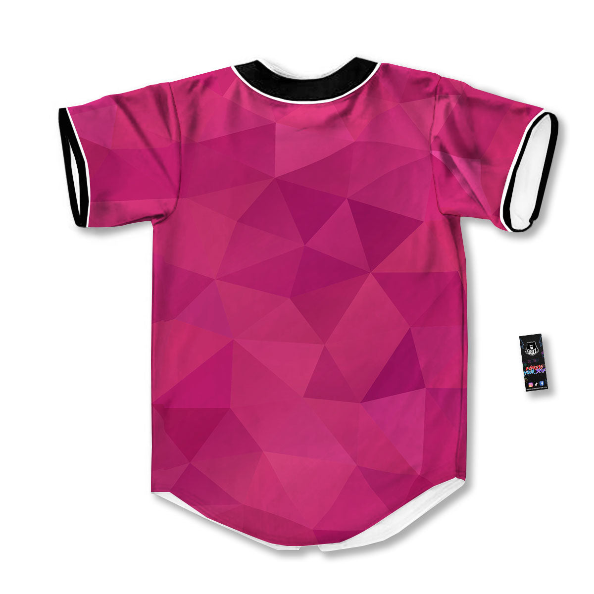 Geometric Square Pink Print Pattern Baseball Jersey-grizzshop