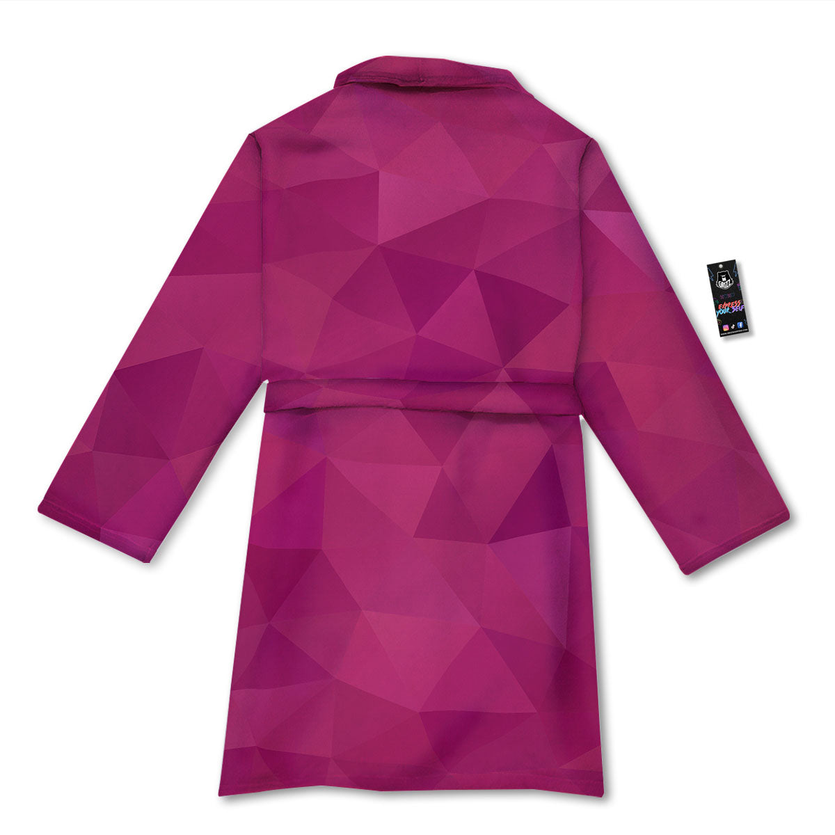 Geometric Square Pink Print Pattern Bathrobe-grizzshop
