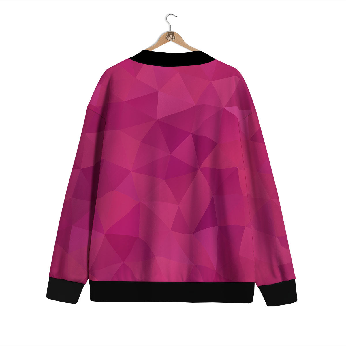 Geometric Square Pink Print Pattern Cardigan-grizzshop