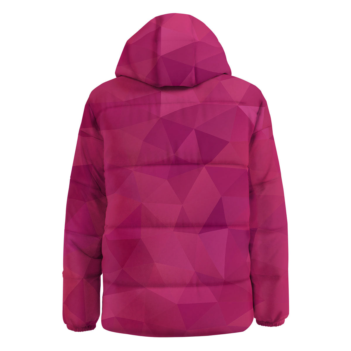 Geometric Square Pink Print Pattern Down Jacket-grizzshop