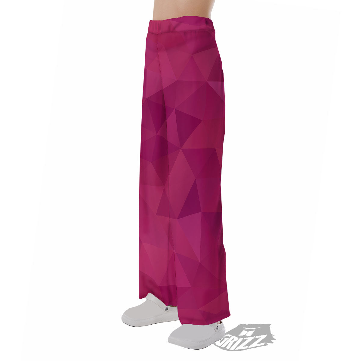 Geometric Square Pink Print Pattern Pajama Pants-grizzshop