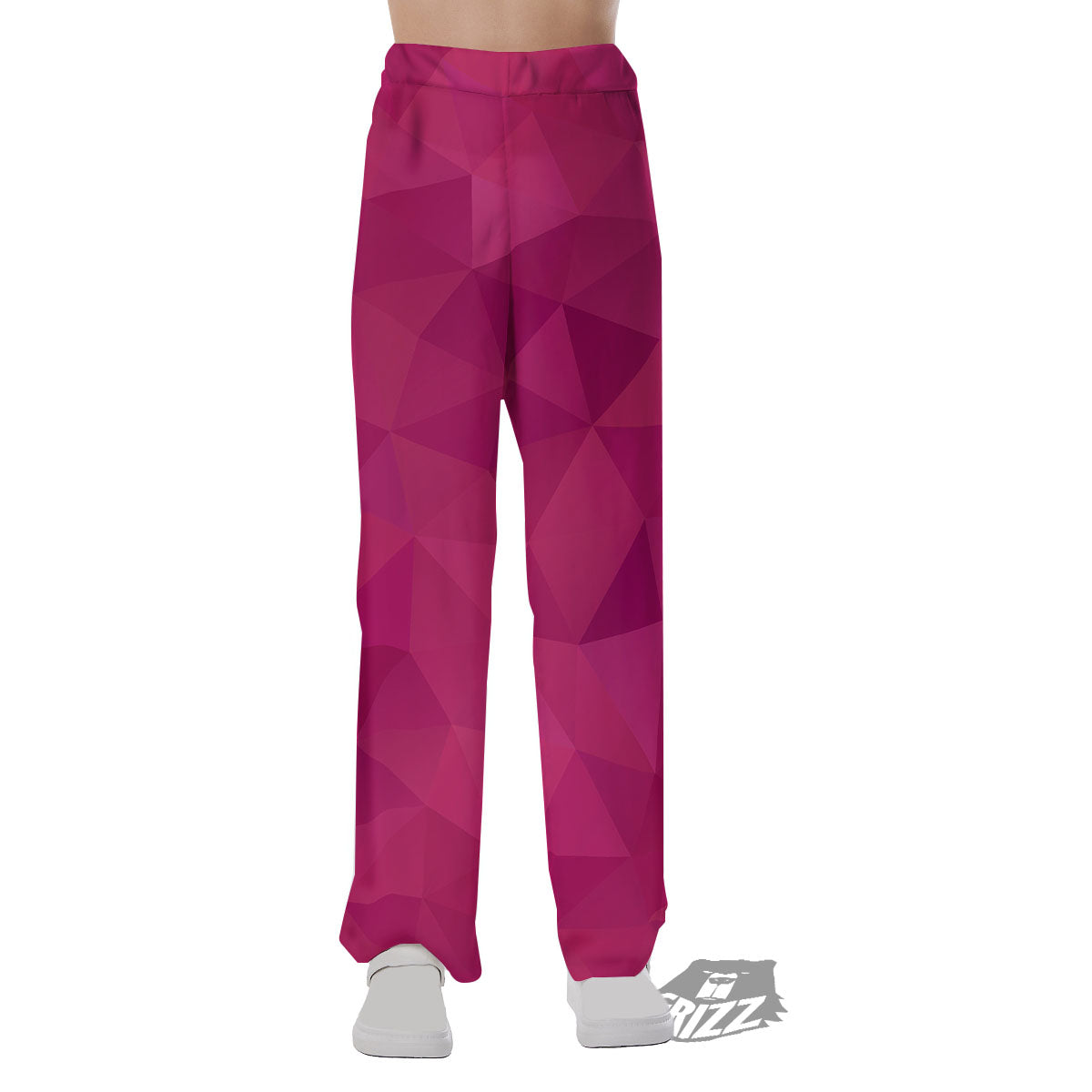 Geometric Square Pink Print Pattern Pajama Pants-grizzshop