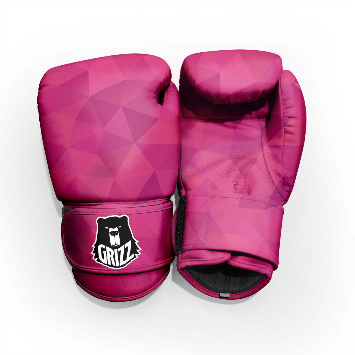 Geometric Square Pink Print Pattern Sparring Gloves-grizzshop