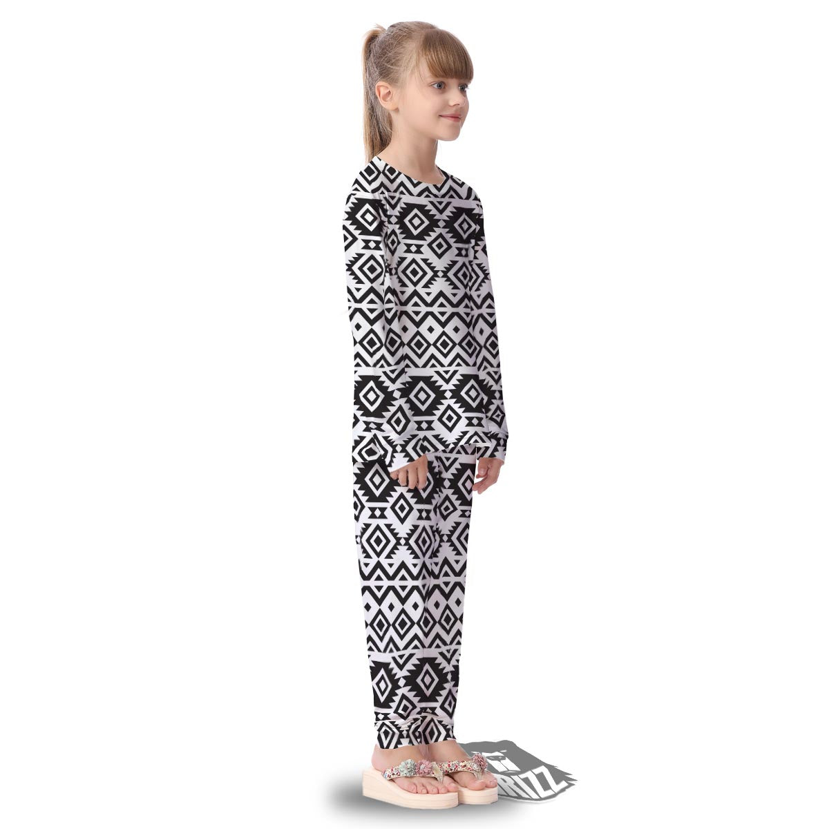 Geometric Tribal Aztec Print Pattern Kid's Pajamas-grizzshop