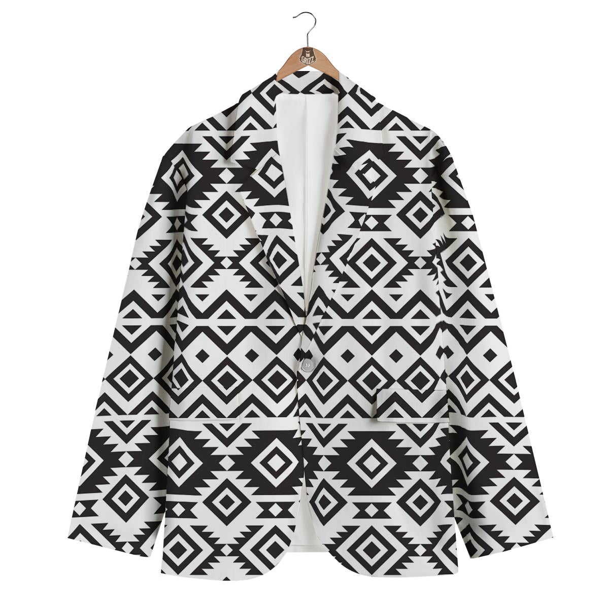Geometric Tribal Aztec Print Pattern Men's Blazer-grizzshop