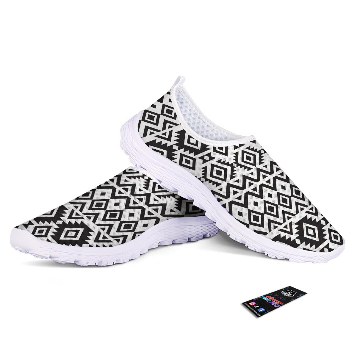 Geometric Tribal Aztec Print Pattern Nurse Shoes-grizzshop