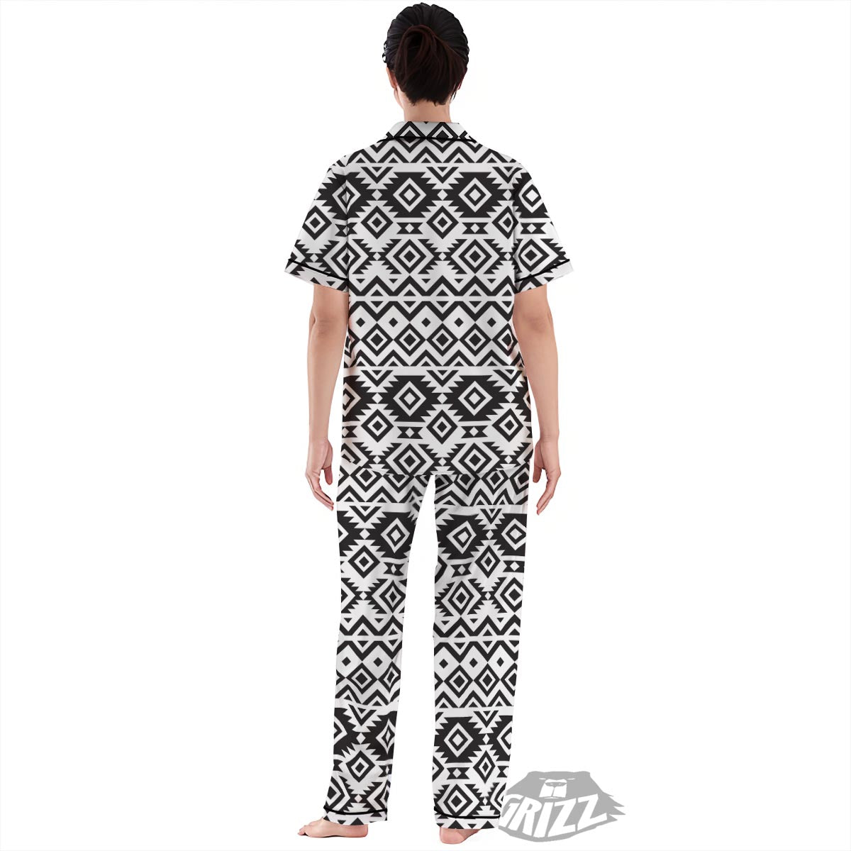 Geometric Tribal Aztec Print Pattern Women's Pajamas Set-grizzshop