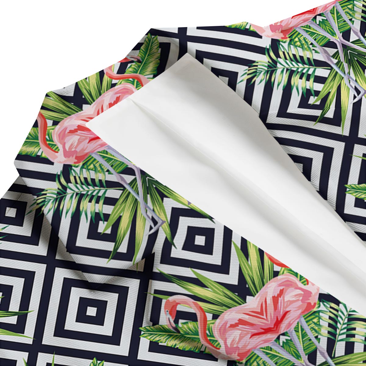 Geometric Tropical Flamingo Men's Blazer-grizzshop