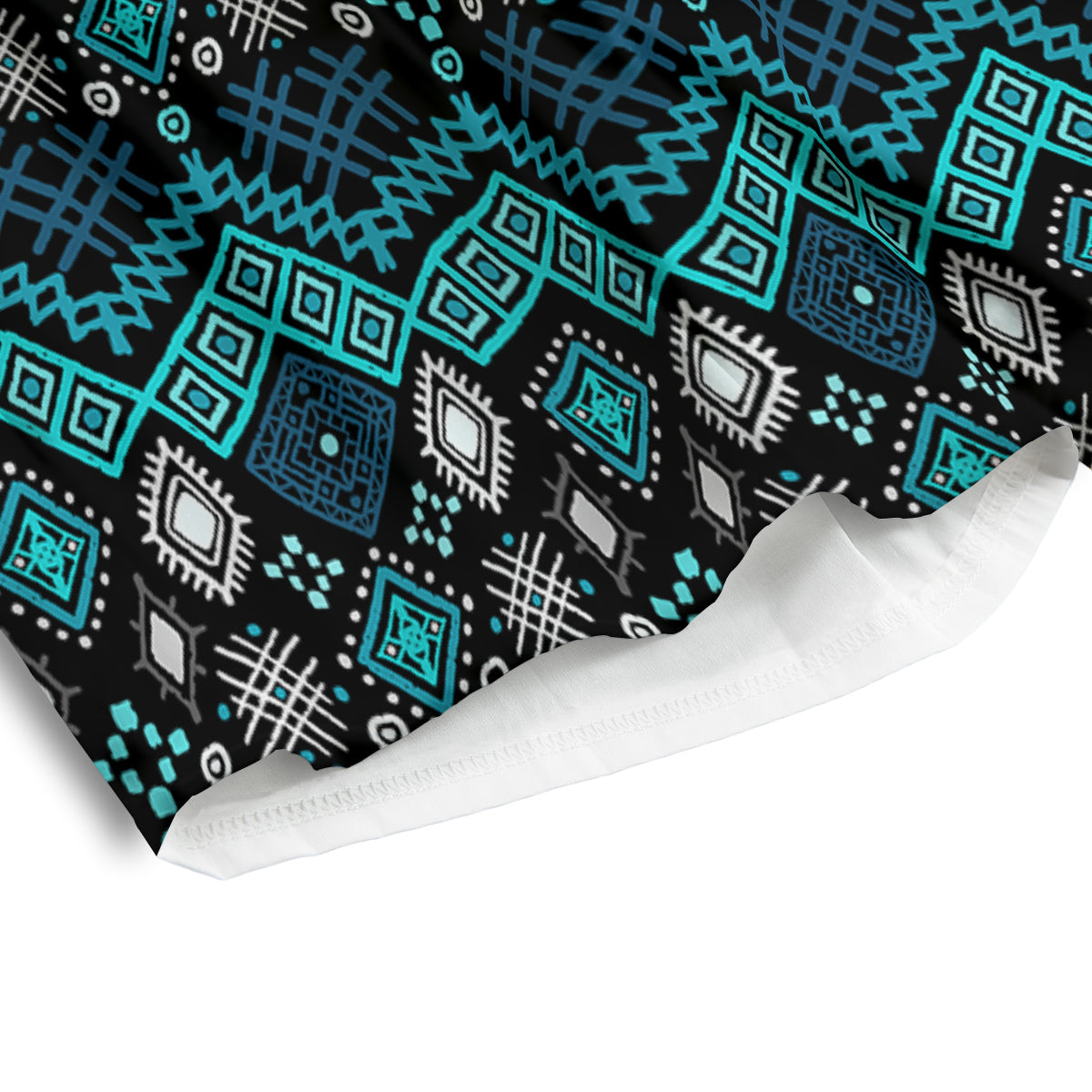 Geometric Turquoise Aztec Print Pattern Men's Athletic Shorts