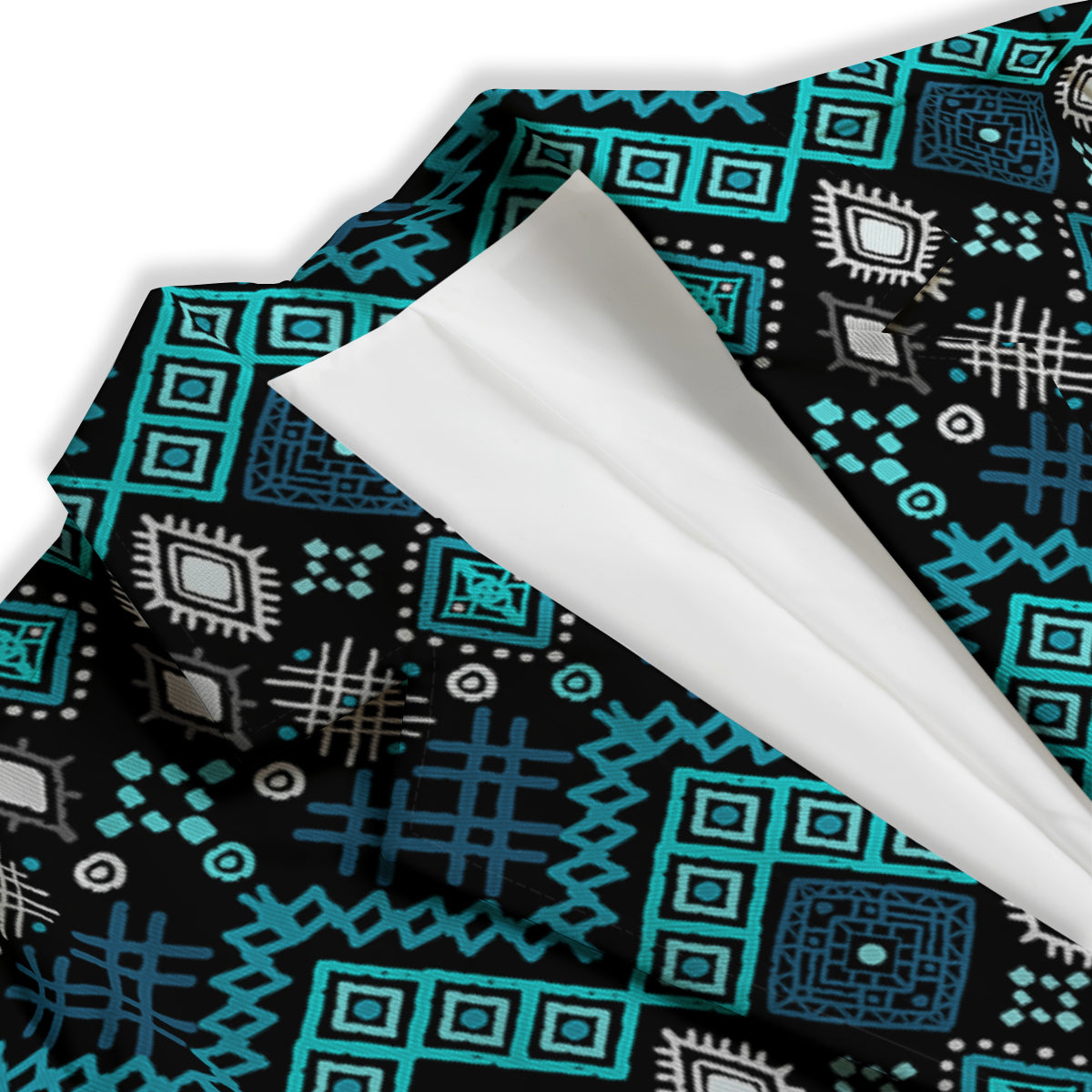 Geometric Turquoise Aztec Print Pattern Women's Blazer-grizzshop