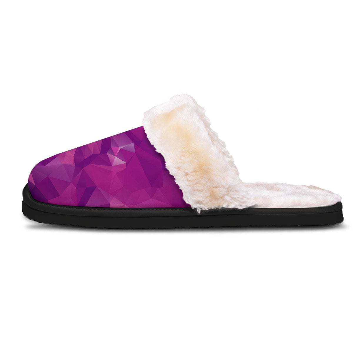 Geometric Violet Polygonal Print Slippers-grizzshop