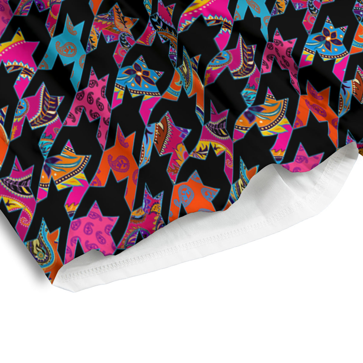 Geometrical Houndstooth And Paisley Print Pattern Men's Athletic Shorts
