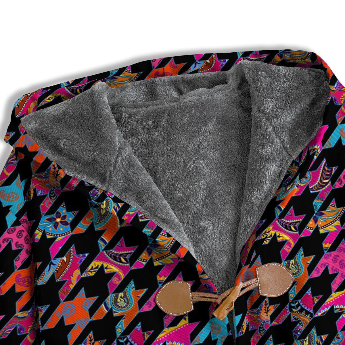 Geometrical Houndstooth And Paisley Print Pattern Men's Windbreaker Jacket-grizzshop