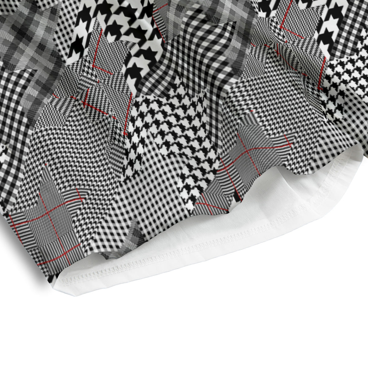 Geometrical Houndstooth Patchwork Print Pattern Men's Athletic Shorts