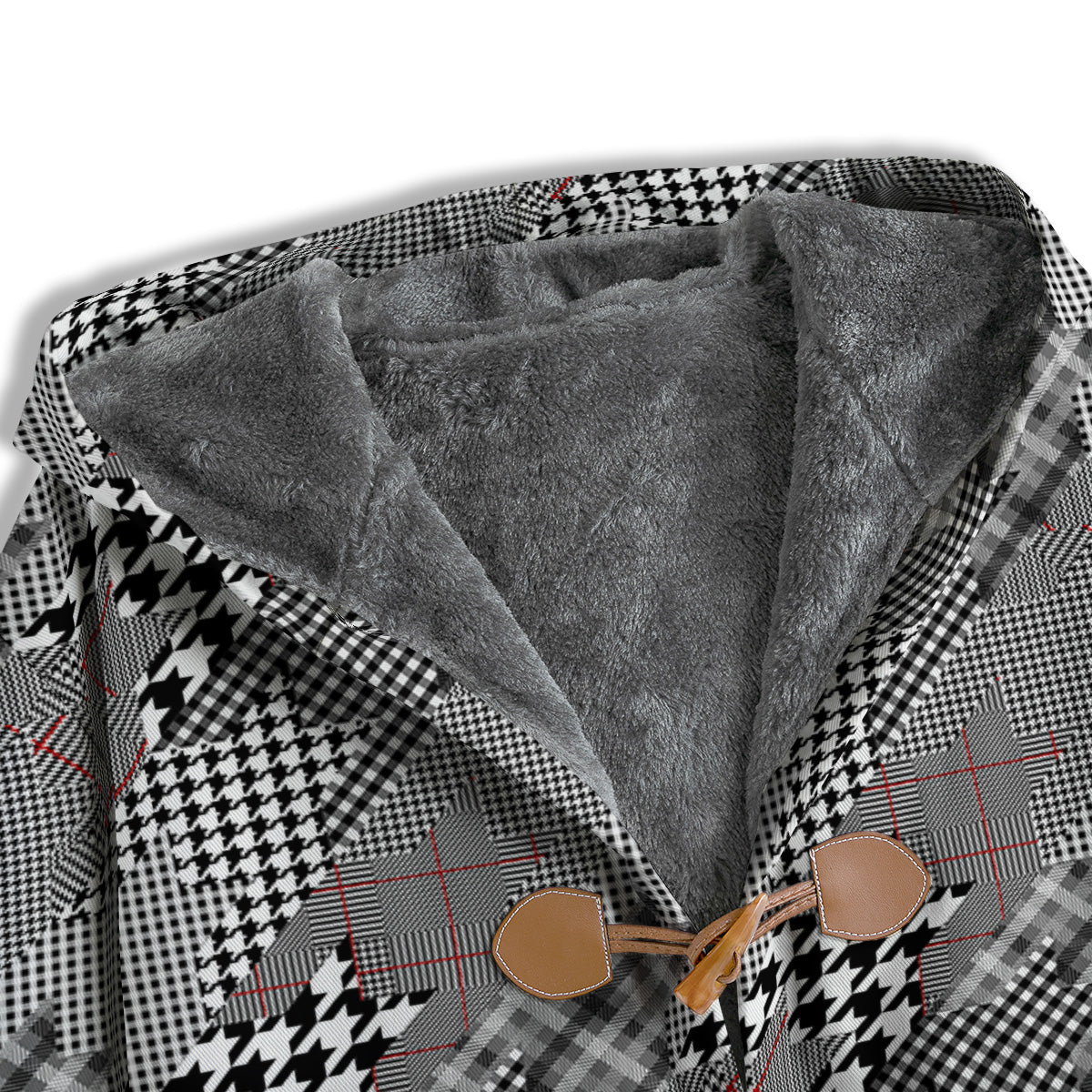 Geometrical Houndstooth Patchwork Print Pattern Men's Windbreaker Jacket-grizzshop