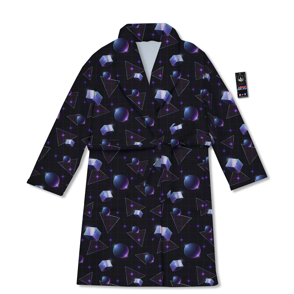 Geometry 80's Style Print Pattern Bathrobe-grizzshop
