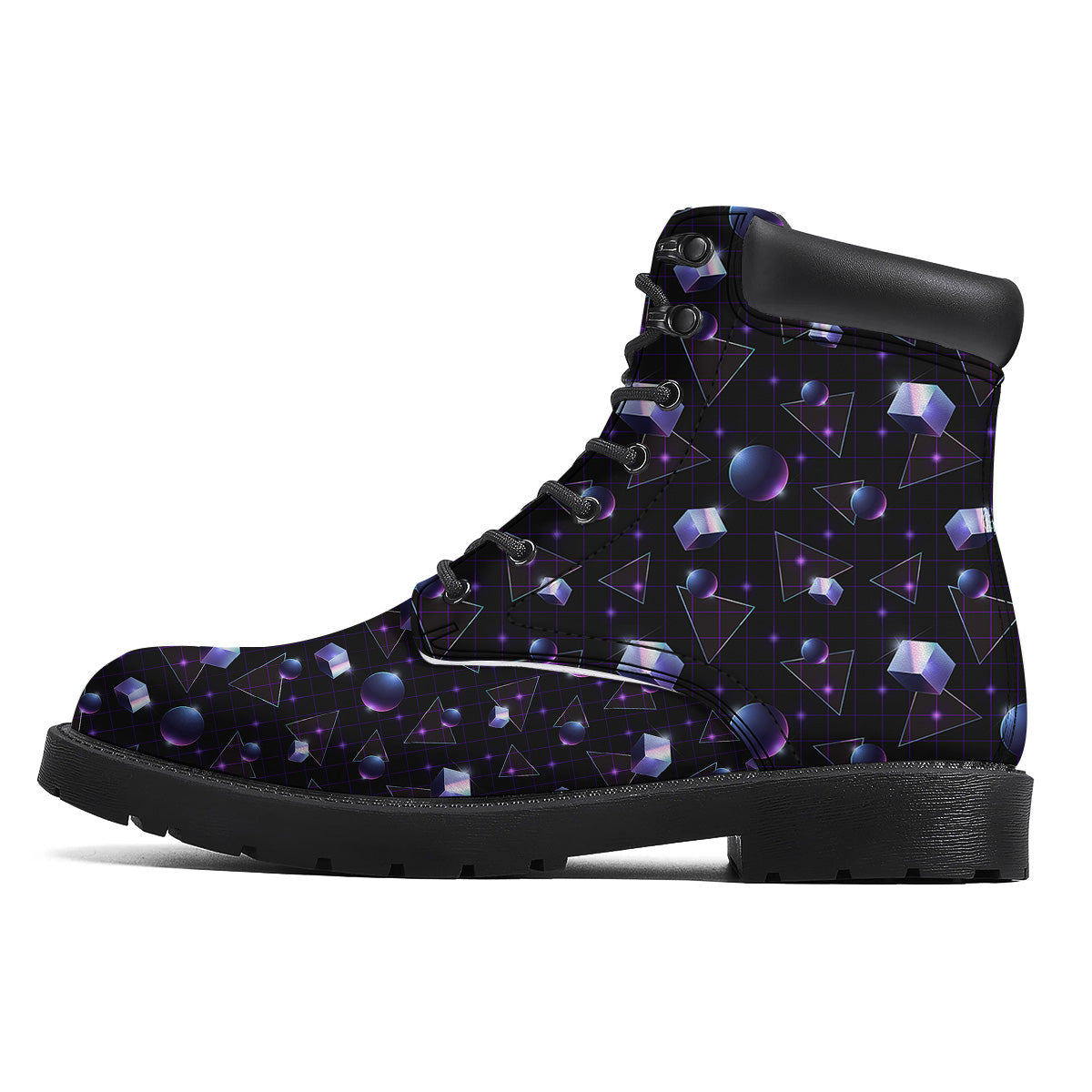 Geometry 80's Style Print Pattern Boots-grizzshop