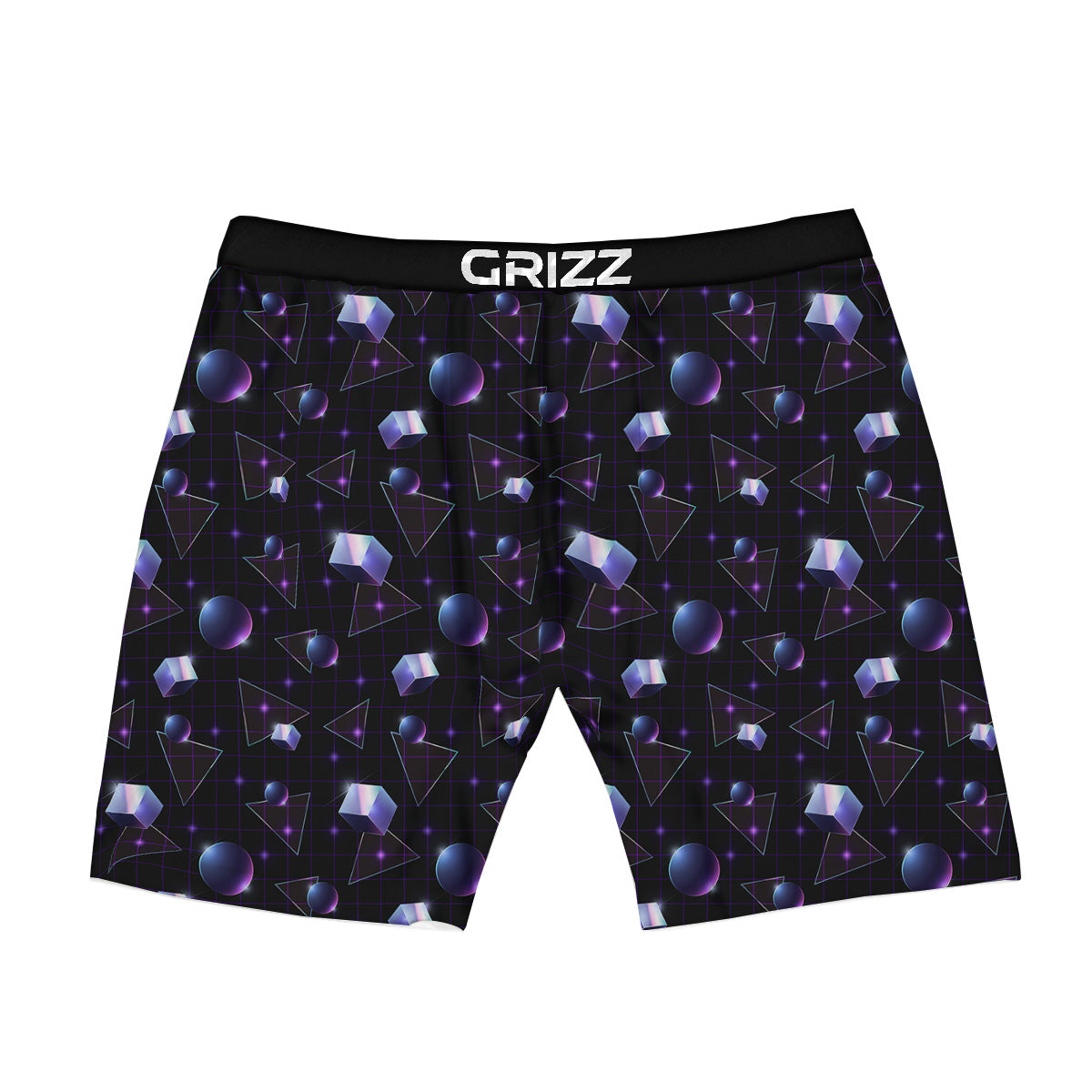 Geometry 80's Style Print Pattern Boxer Briefs-grizzshop