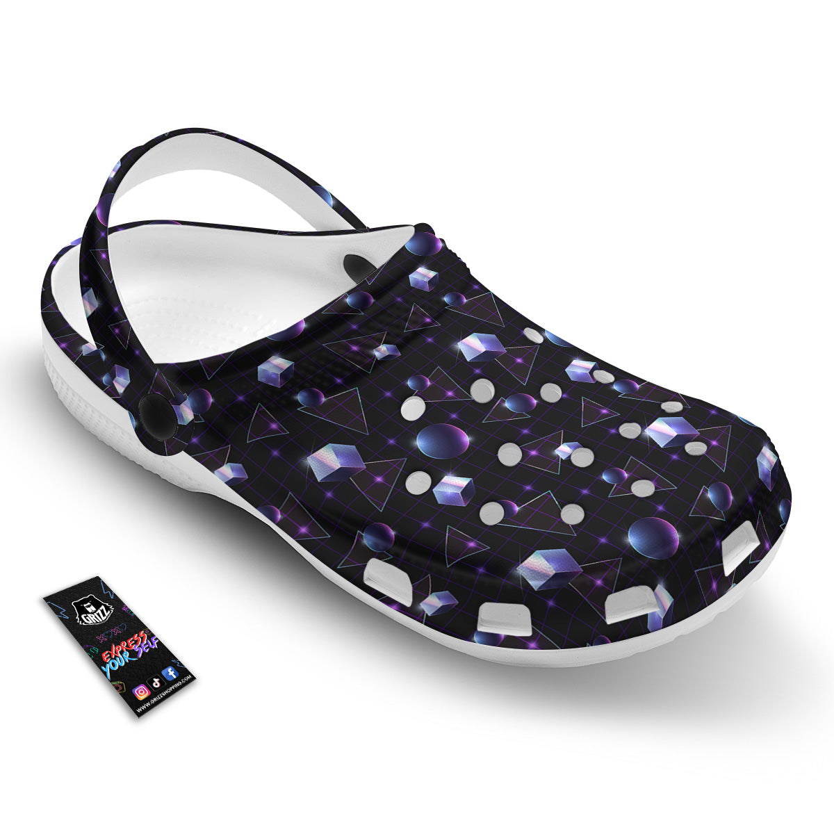 Geometry 80's Style Print Pattern Clog-grizzshop
