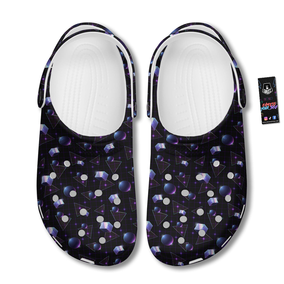 Geometry 80's Style Print Pattern Clog-grizzshop