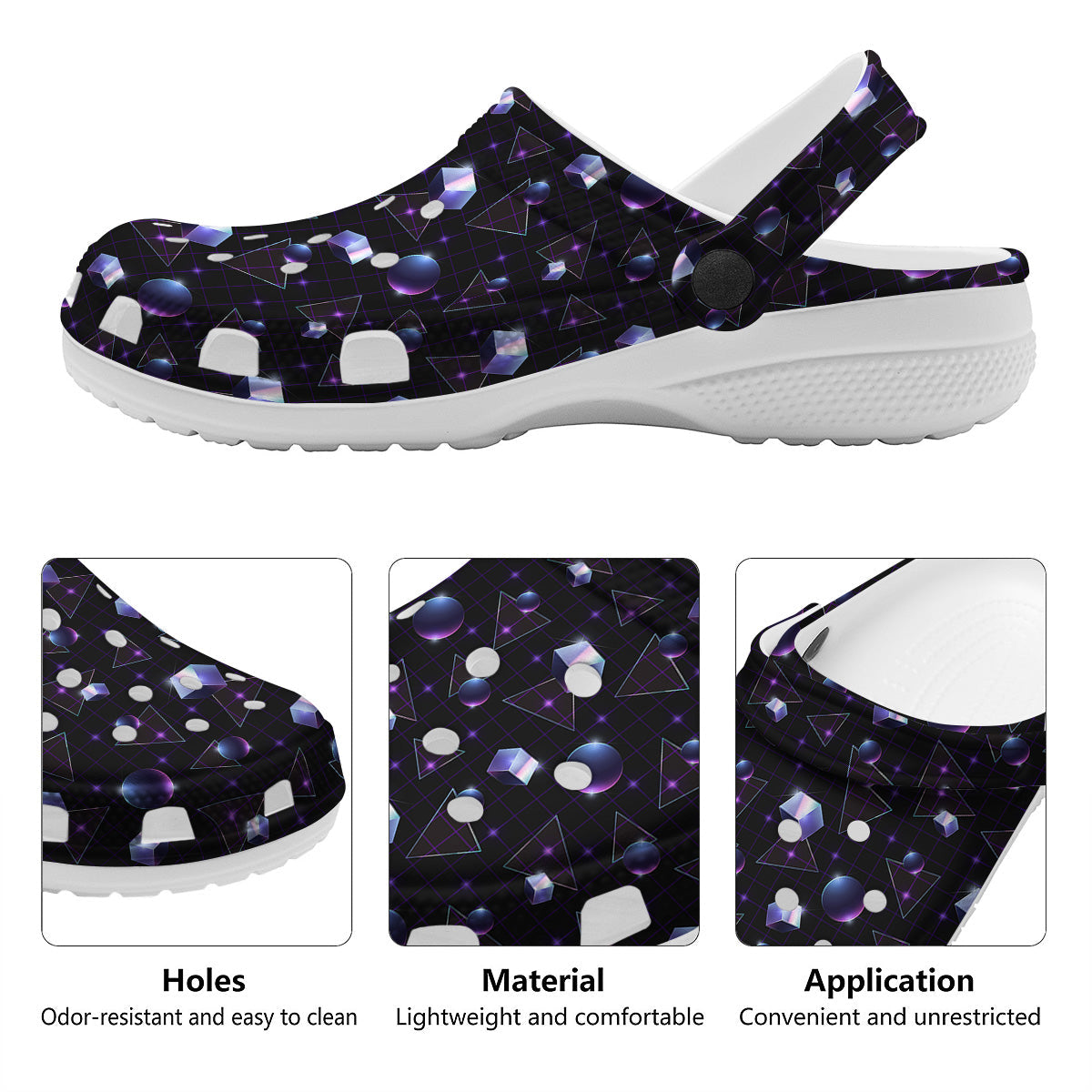 Geometry 80's Style Print Pattern Clog-grizzshop
