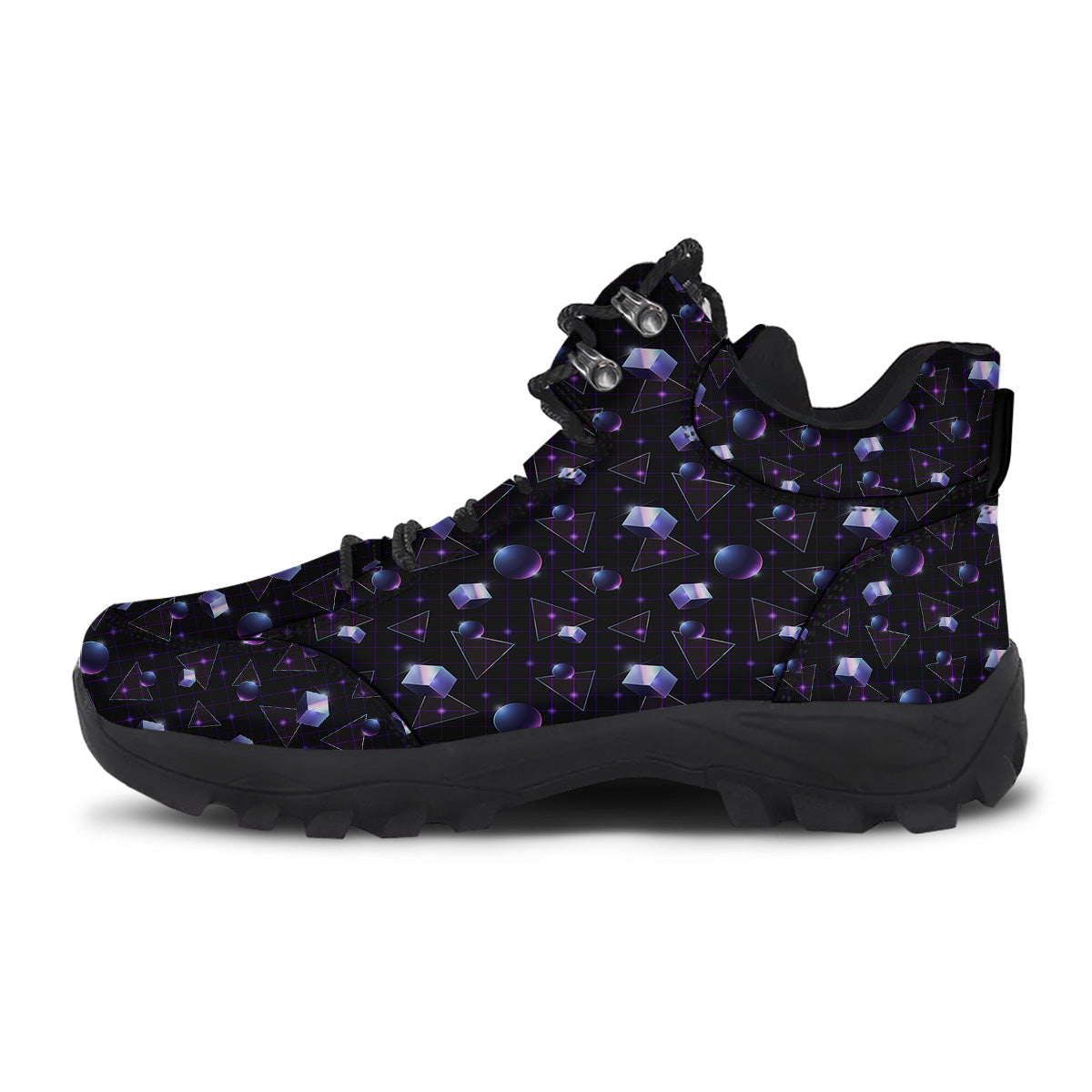 Geometry 80's Style Print Pattern Hiking Shoes-grizzshop