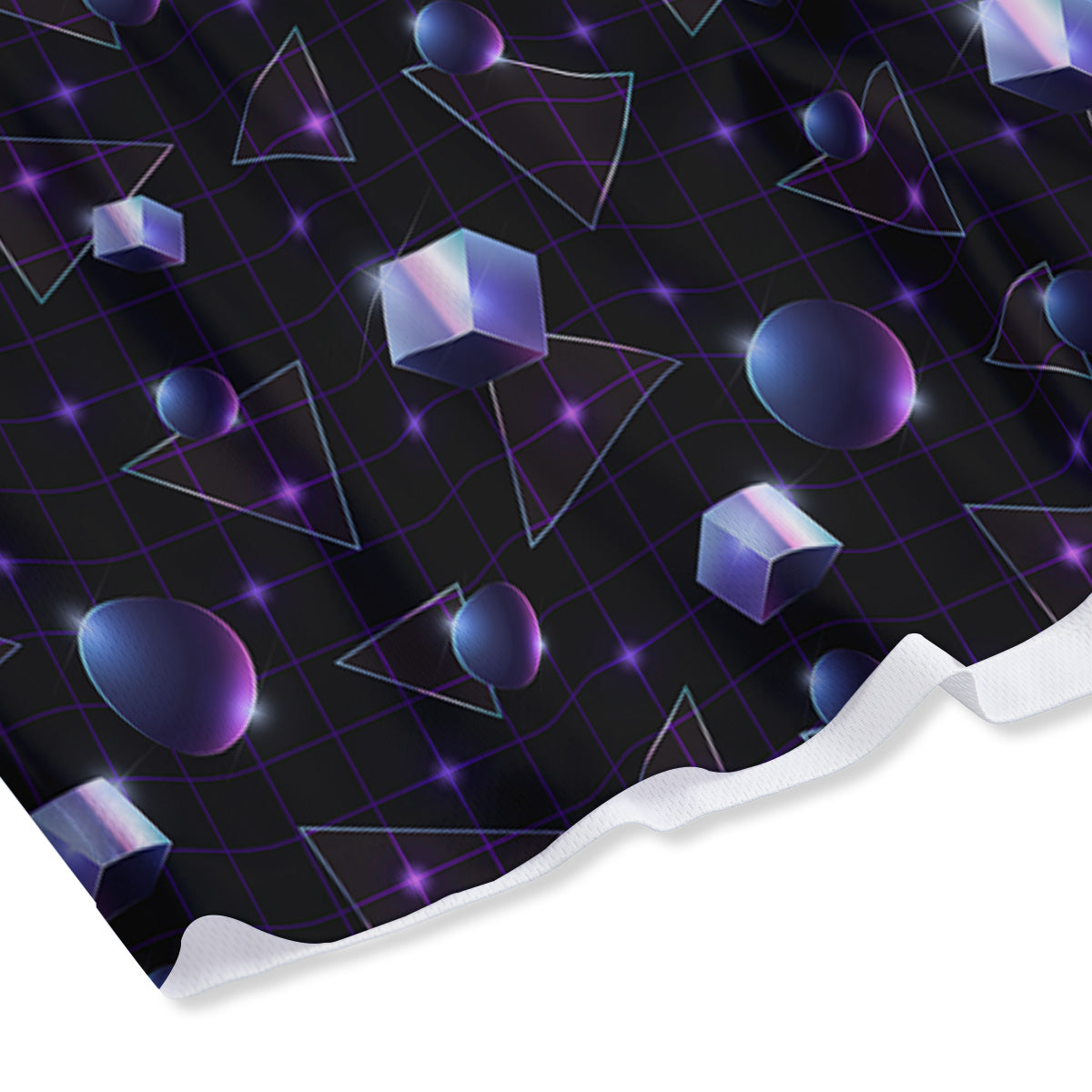 Geometry 80's Style Print Pattern Mesh Shorts-grizzshop