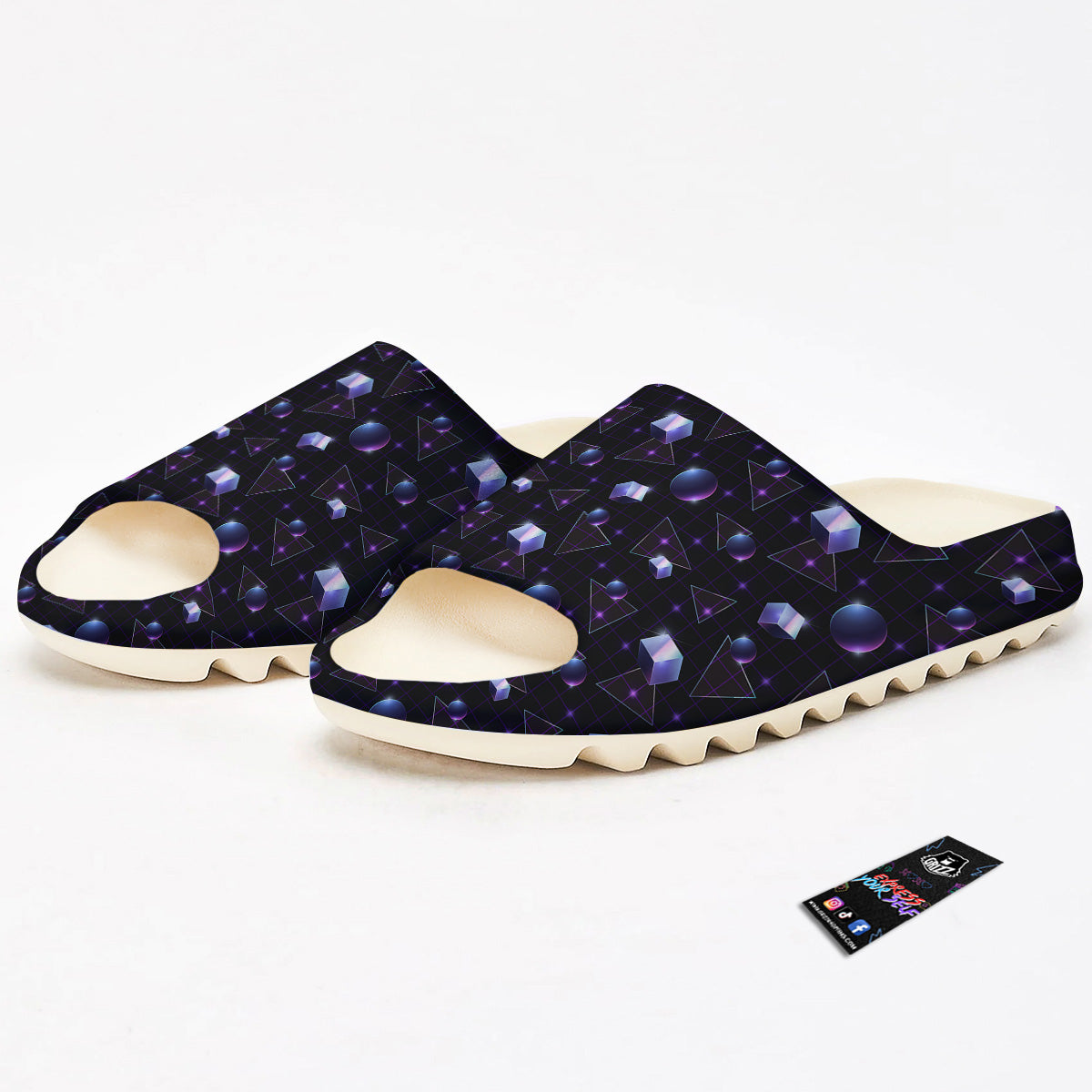 Geometry 80's Style Print Pattern Sandals-grizzshop