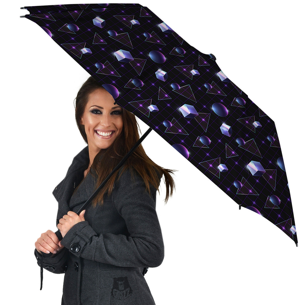 Geometry 80's Style Print Pattern Umbrella-grizzshop