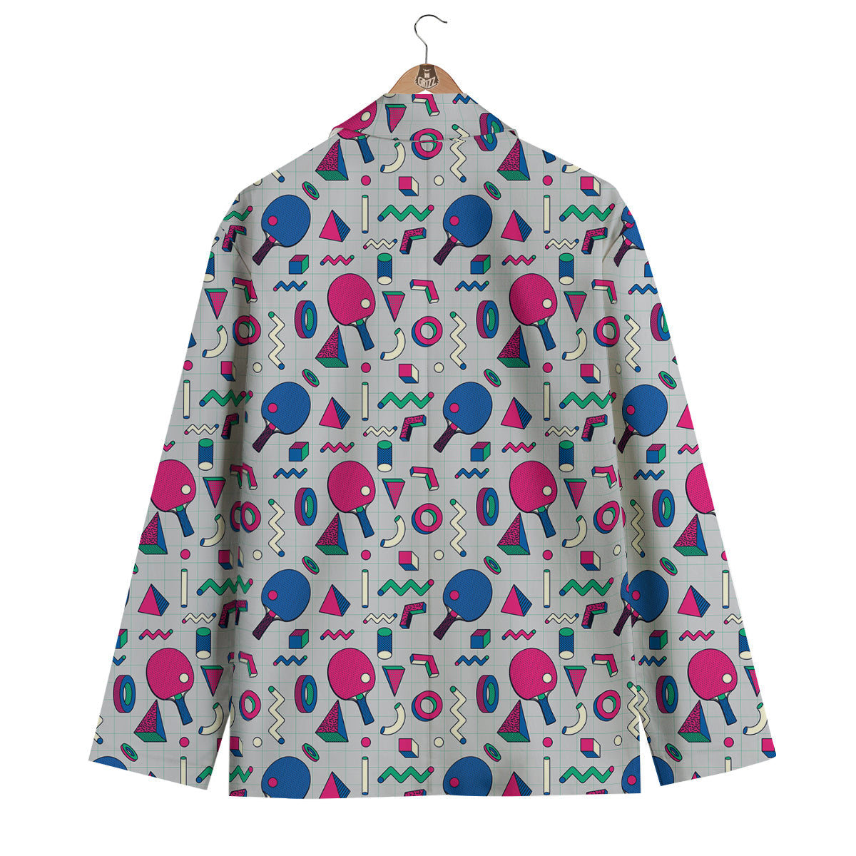 Geometry Pingpong Print Pattern Men's Blazer-grizzshop