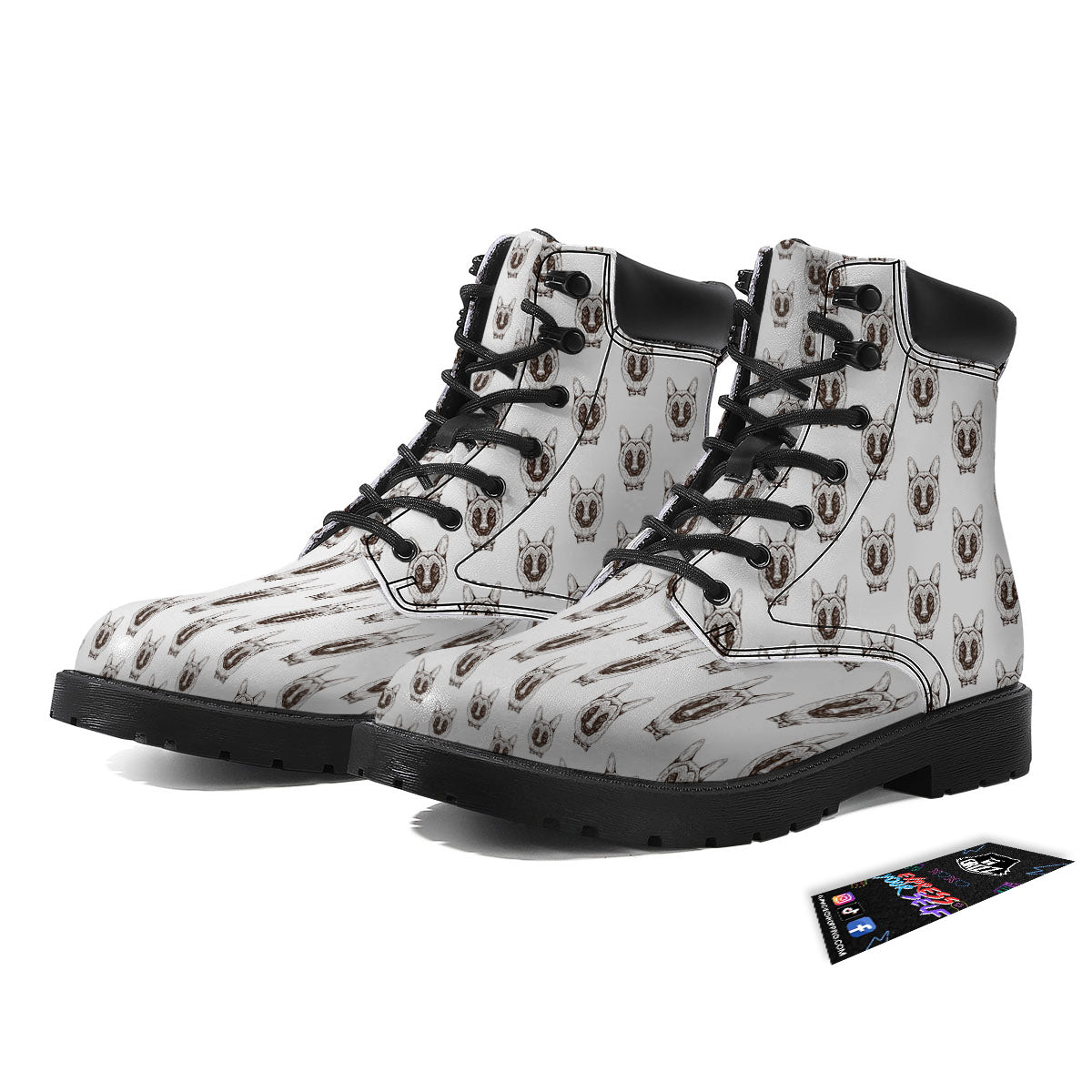 German Shepherd Drawing Print Pattern Boots-grizzshop