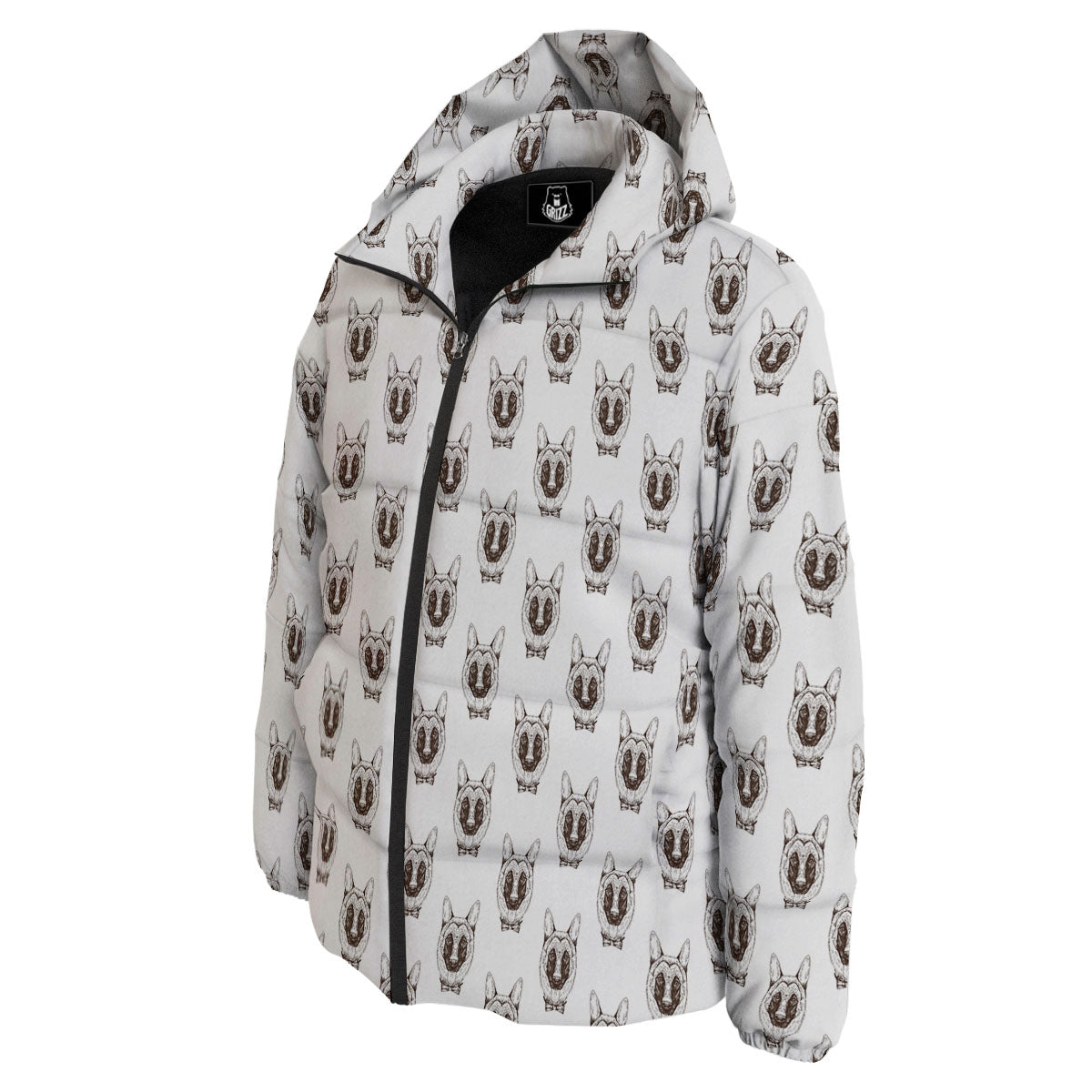 German Shepherd Drawing Print Pattern Down Jacket-grizzshop