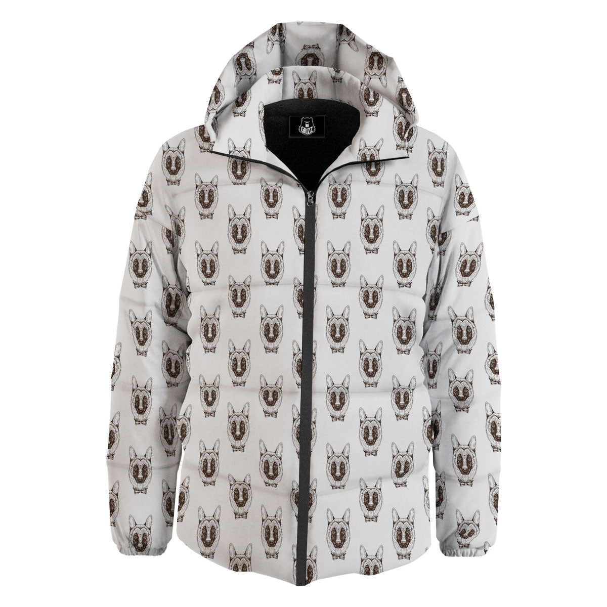 German Shepherd Drawing Print Pattern Down Jacket-grizzshop
