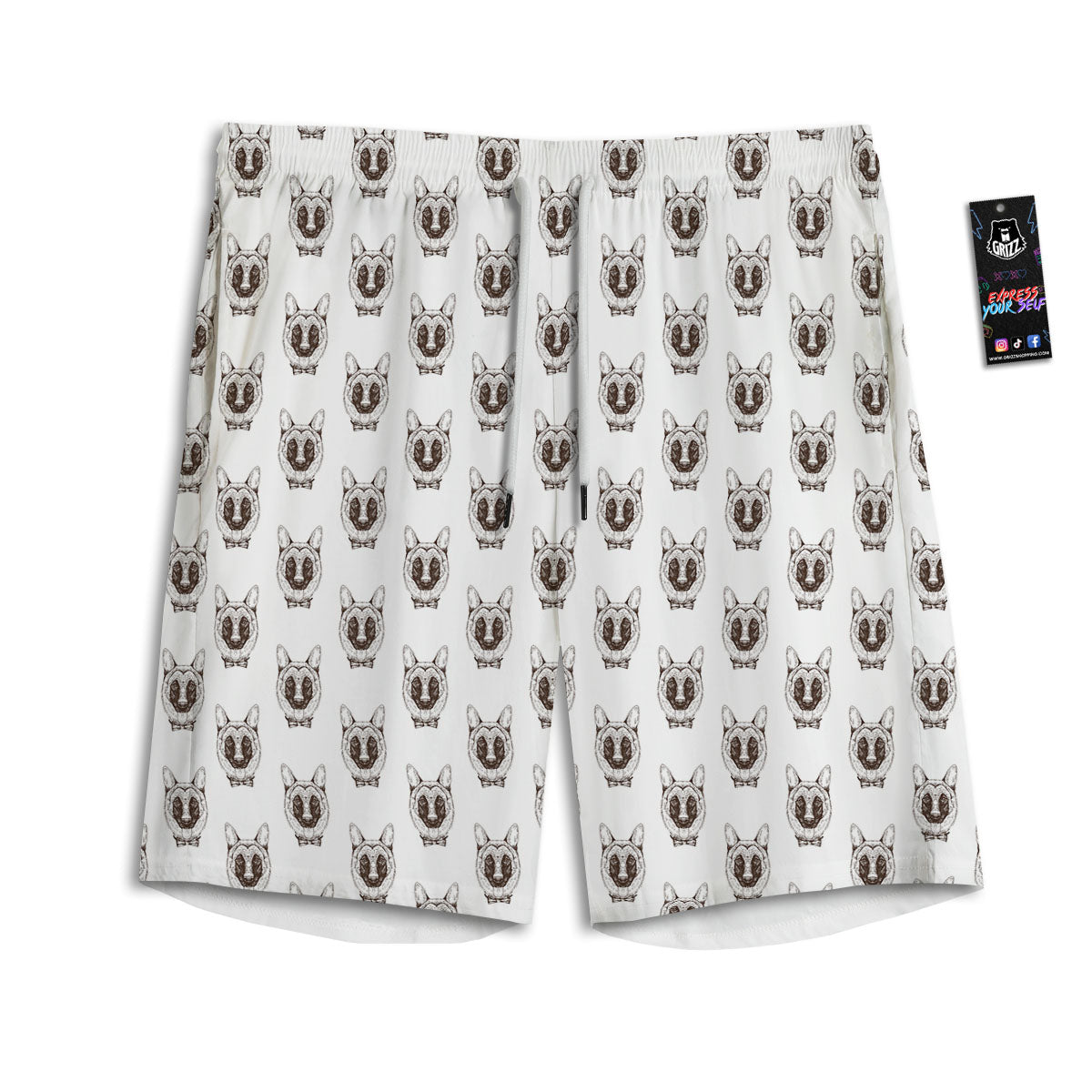 Harlequin Halloween Print Pattern Men's Athletic Shorts