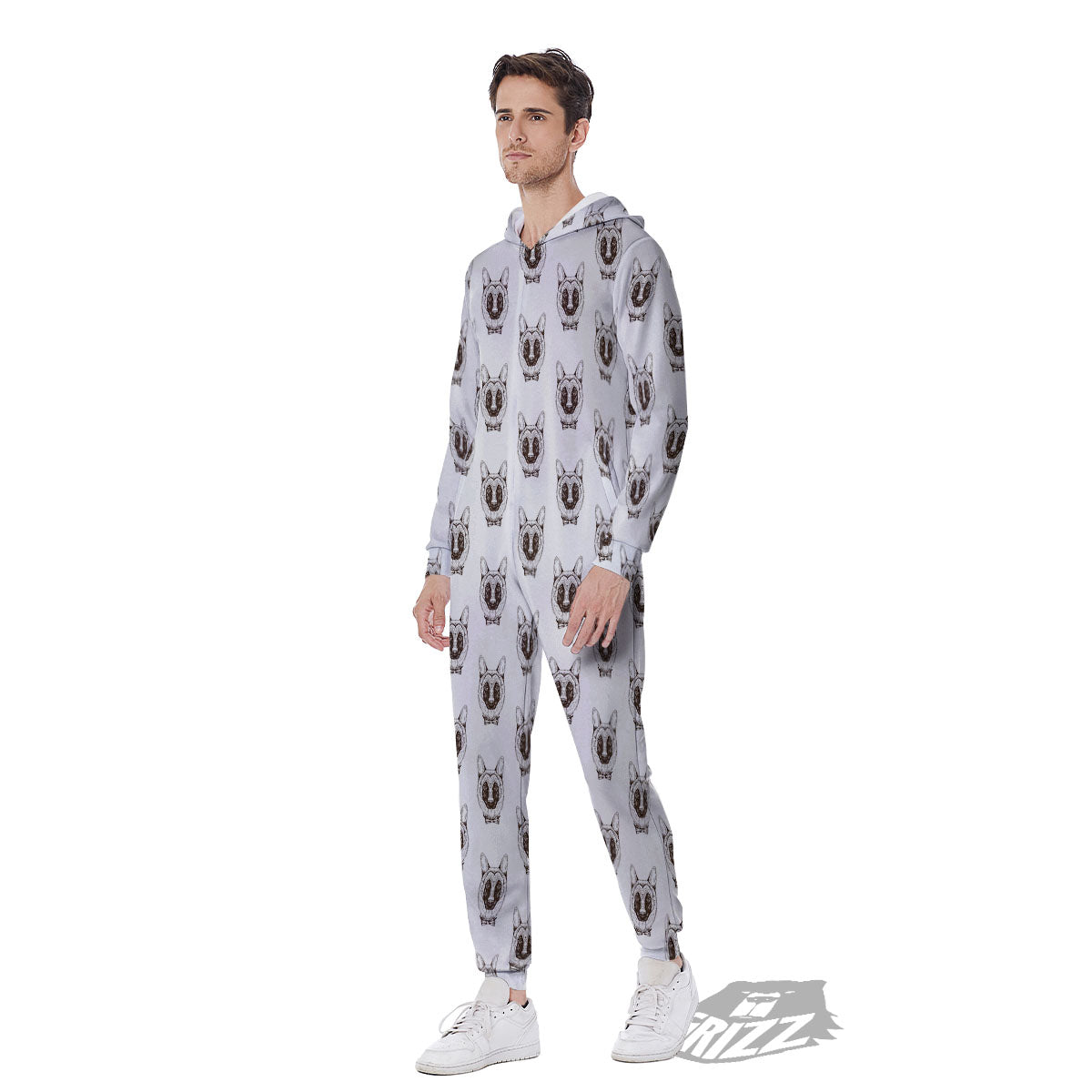 German Shepherd Drawing Print Pattern Men's Jumpsuit-grizzshop