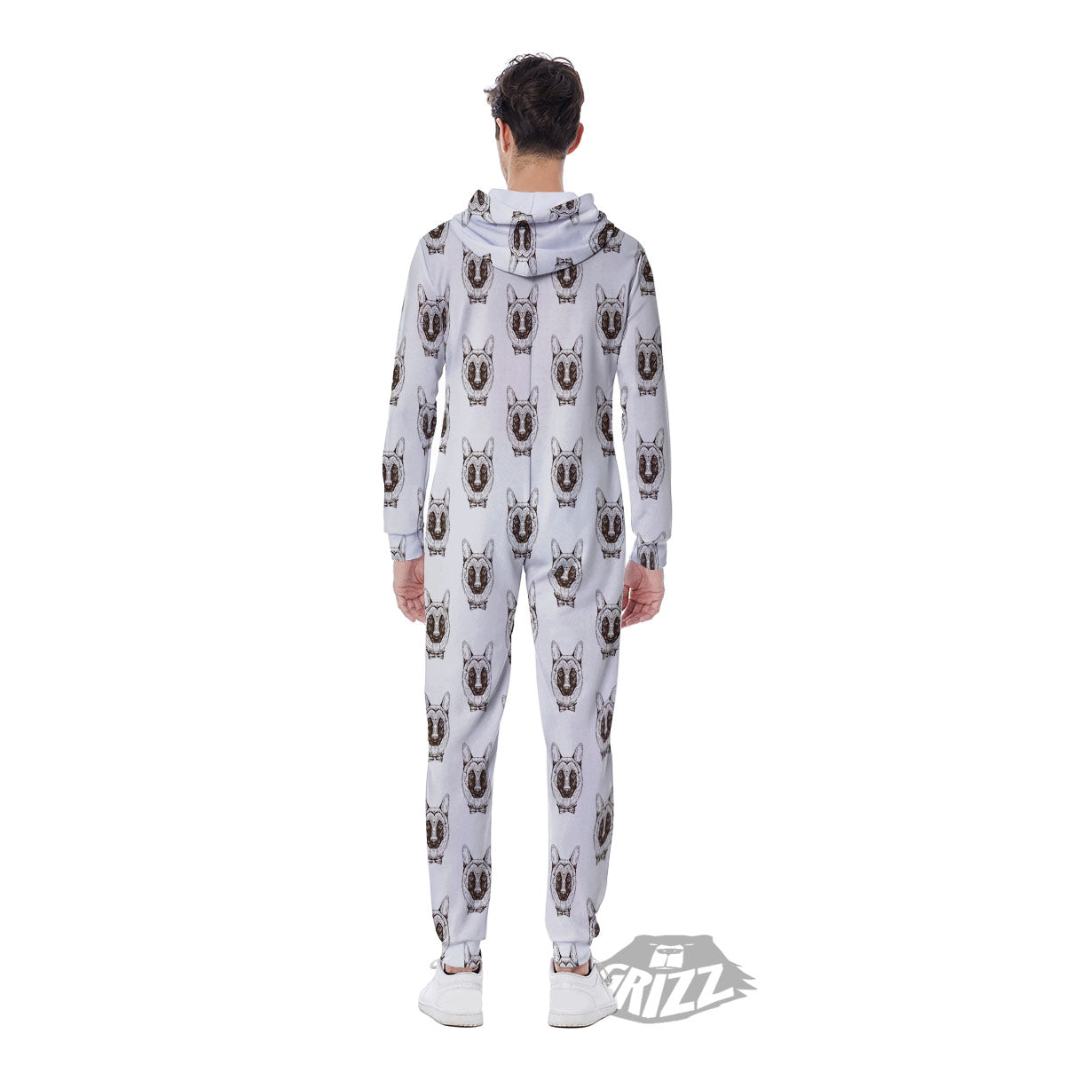 German Shepherd Drawing Print Pattern Men's Jumpsuit-grizzshop