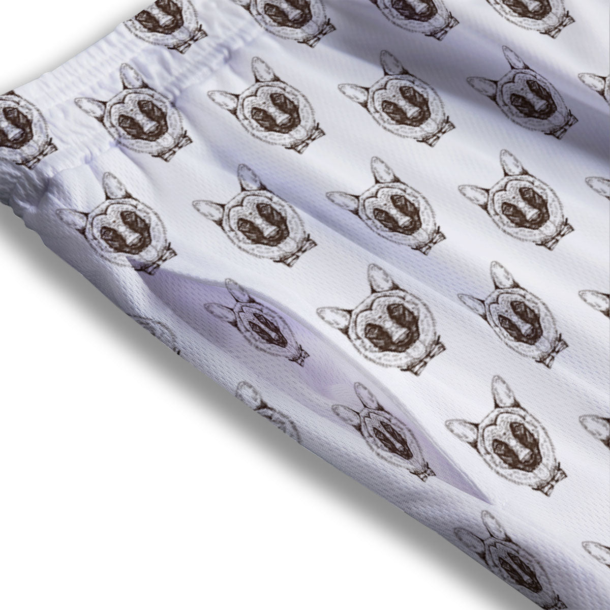 German Shepherd Drawing Print Pattern Mesh Shorts-grizzshop