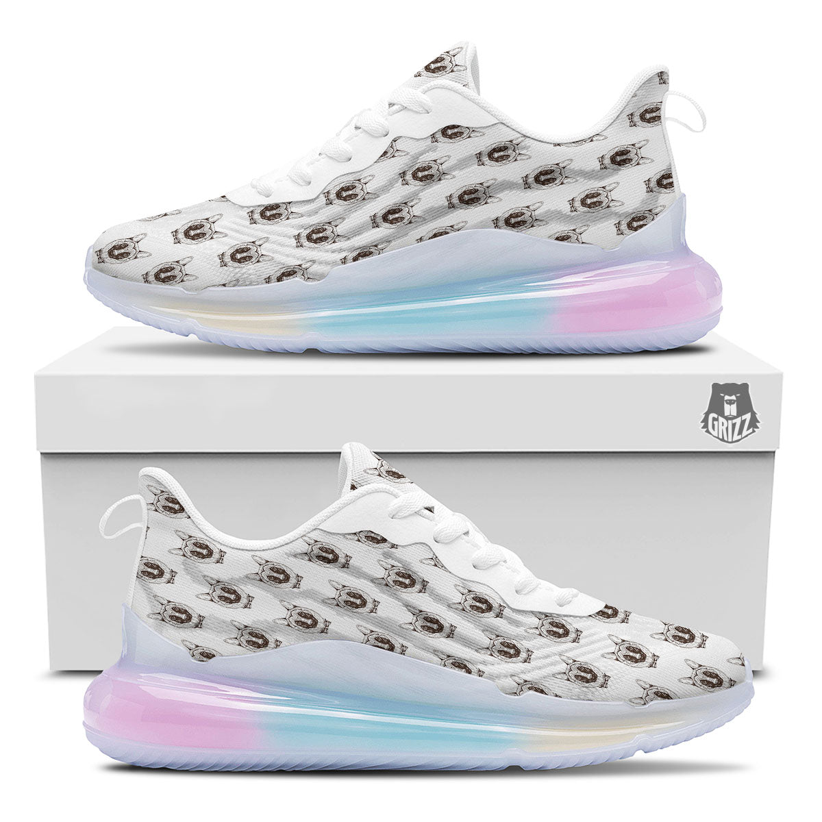 German Shepherd Drawing Print Pattern Running Sneakers-grizzshop