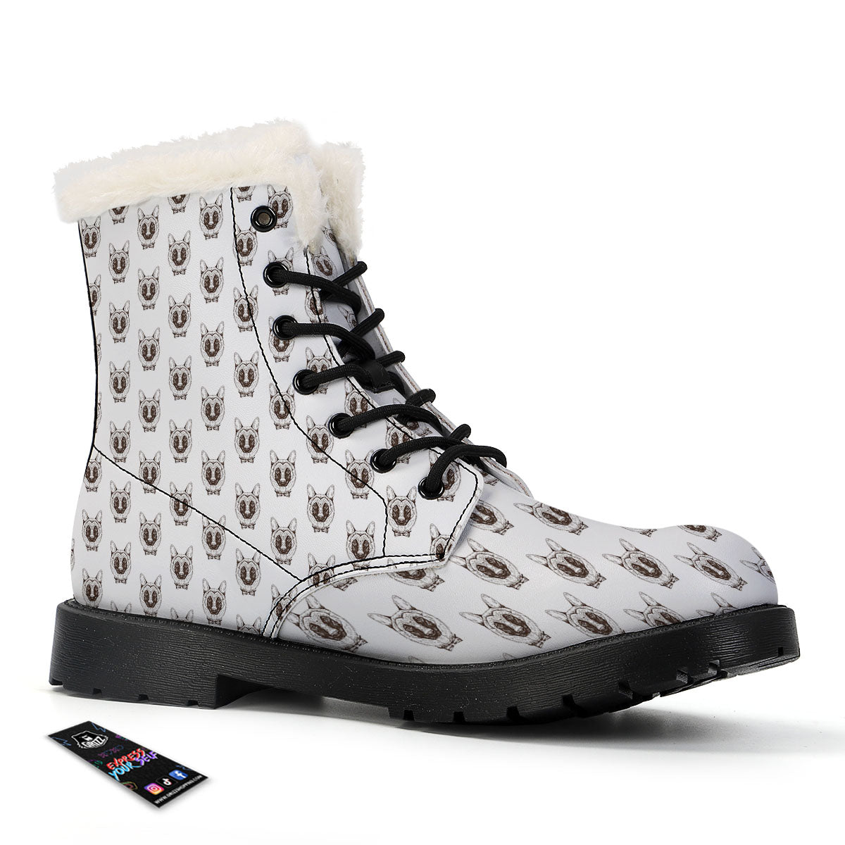 German Shepherd Drawing Print Pattern Winter Boots-grizzshop