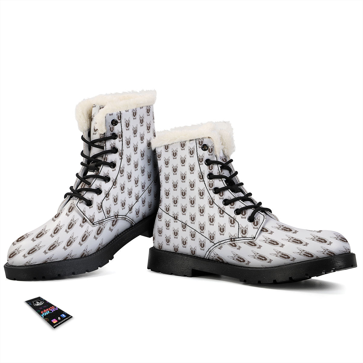 German Shepherd Drawing Print Pattern Winter Boots-grizzshop