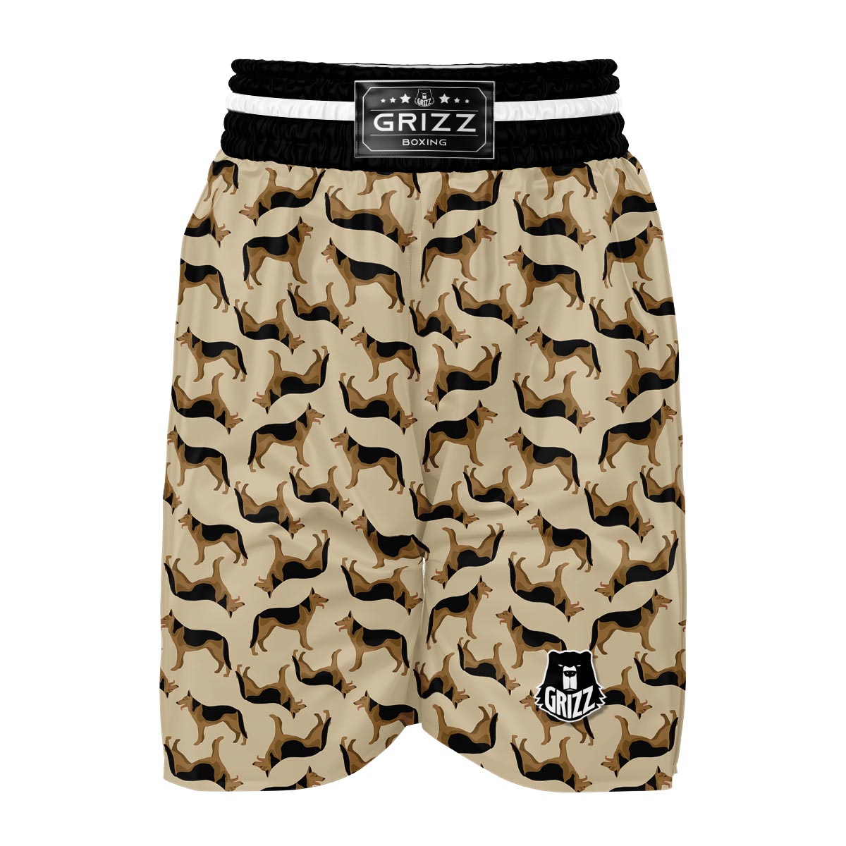 German Shepherd Pattern Print Boxing Shorts-grizzshop