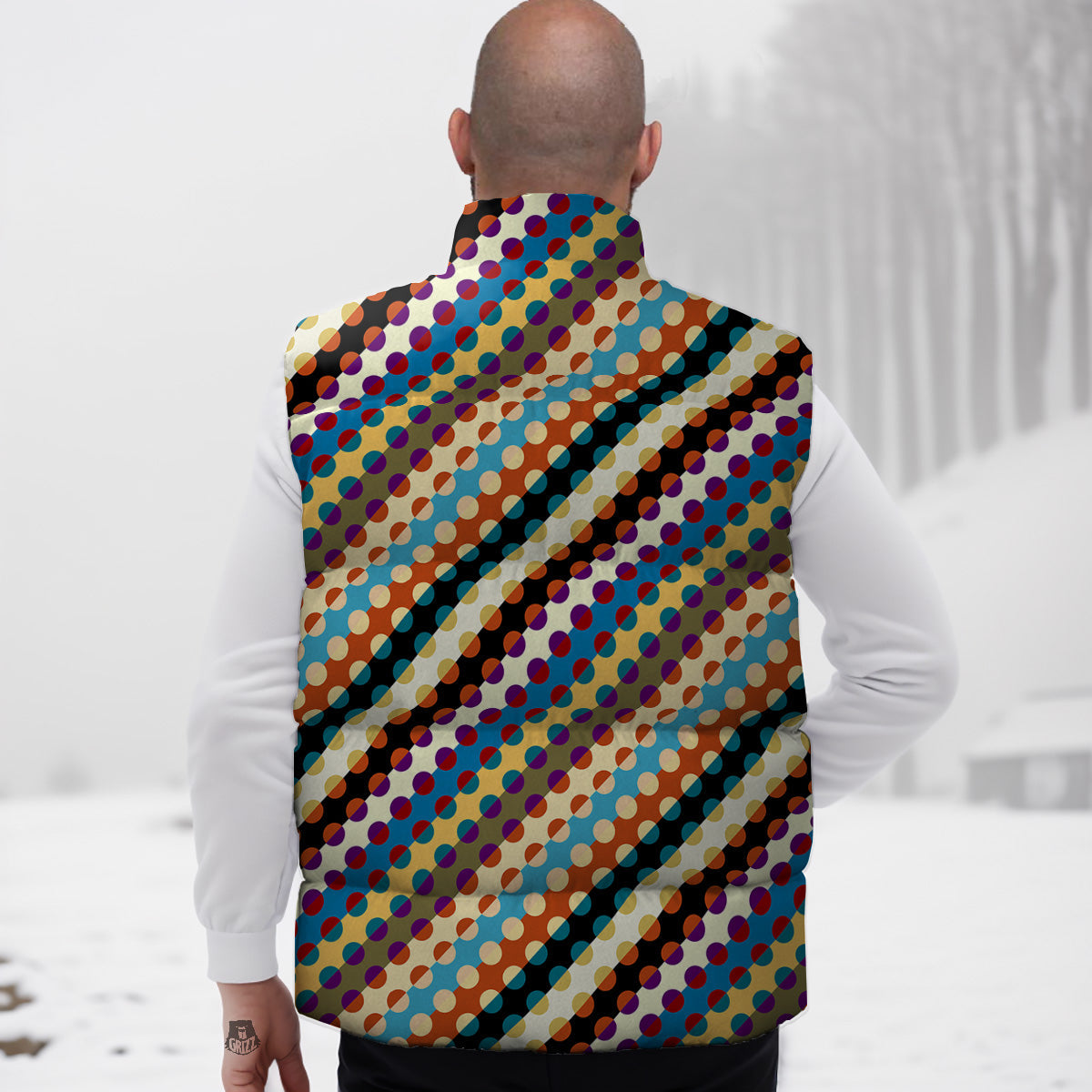 German Shepherd Pattern Print Down Vest-grizzshop