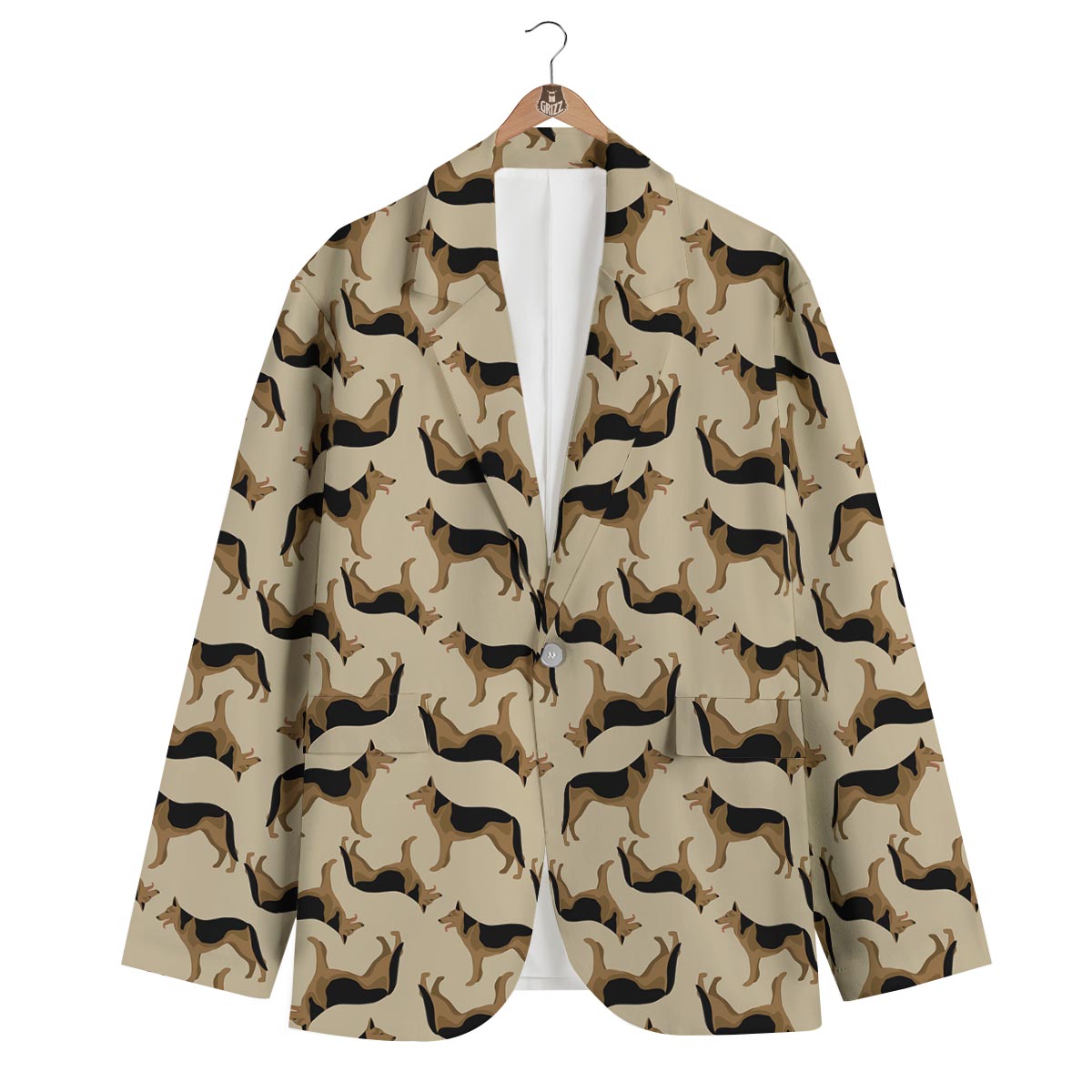 German Shepherd Pattern Print Men's Blazer-grizzshop
