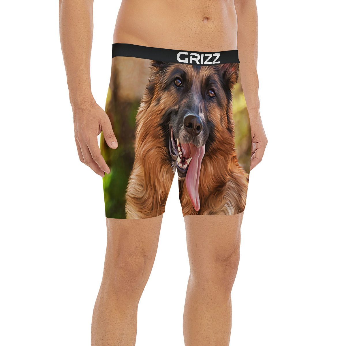 German Shepherd Portrait Vintage Print Boxer Briefs-grizzshop