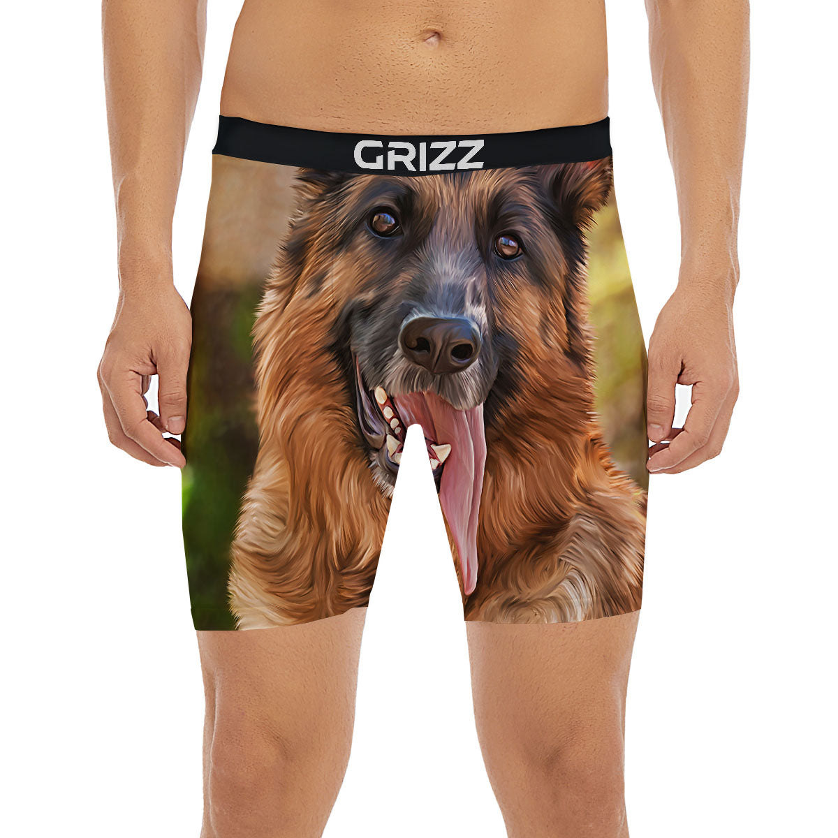 German Shepherd Portrait Vintage Print Boxer Briefs-grizzshop