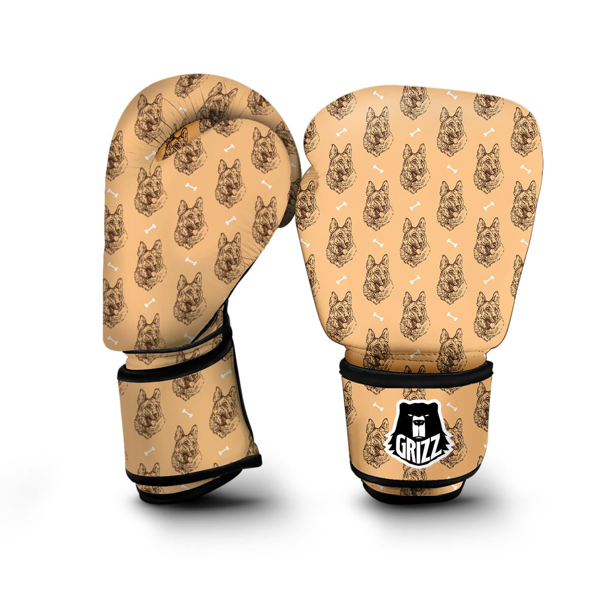 German Shepherd Print Pattern Boxing Gloves-grizzshop