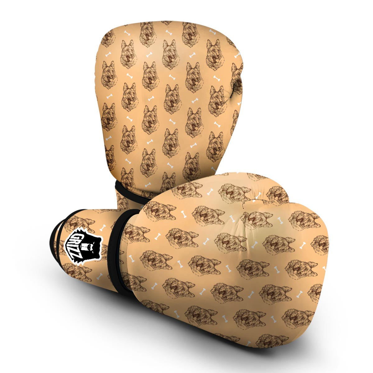 German Shepherd Print Pattern Boxing Gloves-grizzshop