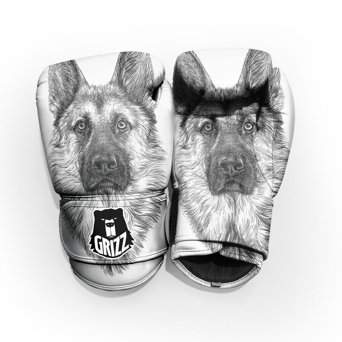 German Shepherd White And Black Print Pro Boxing Glove