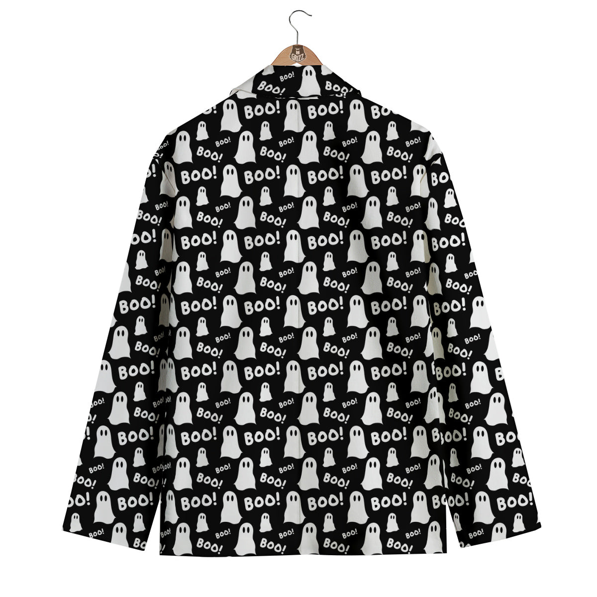 Ghost Cartoon Print Pattern Men's Blazer-grizzshop